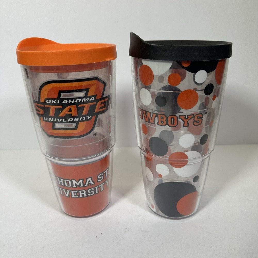 Lot Of 2 OSU Oklahoma State Cowboys Tervis Tumblers 24 Oz.